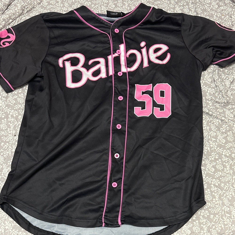 Barbie Black and Pink Baseball Jersey for Kids